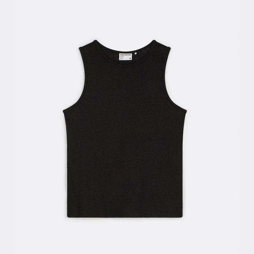 NWOT Frank & Oak Black Linen Tank Top
